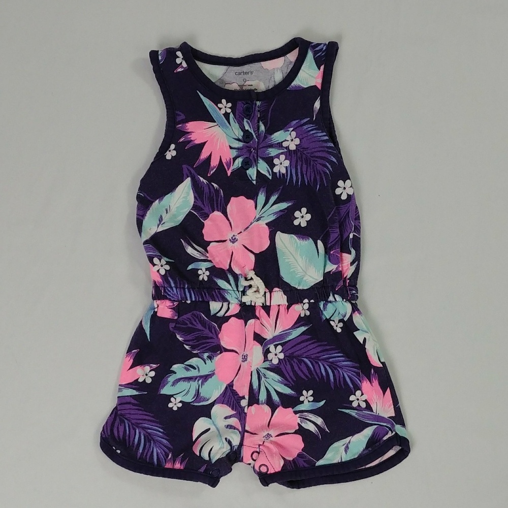 Carter's Tropical/Floral Sleeveless Romper Girl 9m